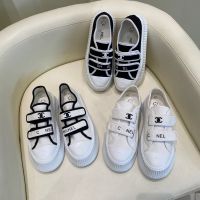 【High Quality】2023 New Cookie Shoes Canvas Casual Single Shoes Velcro Small White Shoes Elevated Womens Shoes Thick Sole Versatile