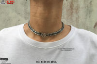 สร้อยคอรมดำ8มิล พร้อมห่วงจี้ necklace hiphop สแตนเลสแท้ Stainless แฟชั่นชาย แฟชั่นผู้หญิง 316l allacc