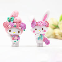 5pcs Creative Sanrio Statue Model Toy Unique Design Simulation Miniature Models for Home Car Office Tabletop Ornament