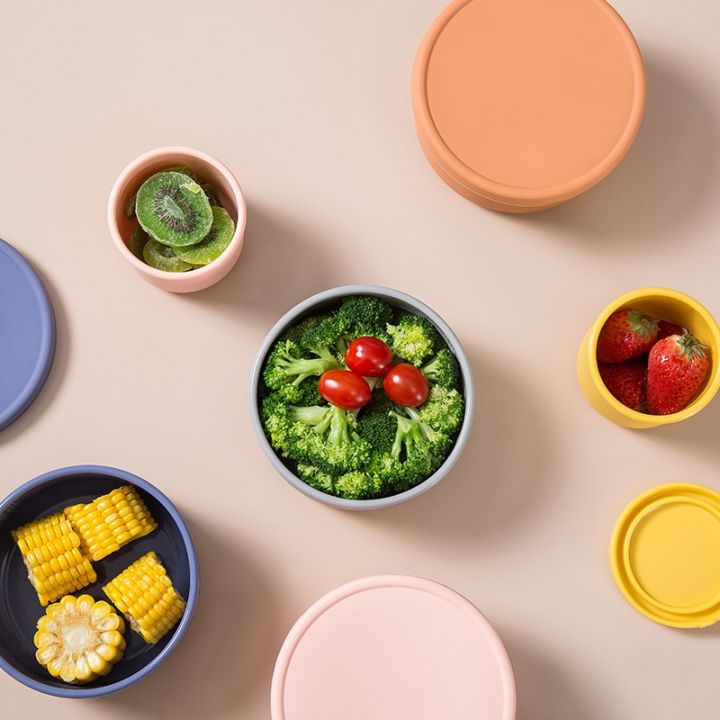 250-700ml-round-fresh-keeping-lunch-box-kitchen-silicone-bento-box-with-lid-vegetable-salad-food-storage-fresh-bowl