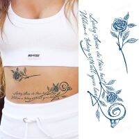 15 Days Long Lasting Waterproof Temporary Tattoo Stickers Rose Text Words Juice Ink Tattoos Fake Sexy Body Art Simple Decals