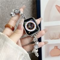 สร้อยข้อมือโคลเวอร์หรูสำหรับนาฬิกา Apple อัลตร้า9 8 7 6 41มม. 45มม. วงดนตรีสำหรับ IWatch อัลตร้า40 44มม. 49มม. 38มม. 42มม. อุปกรณ์สายรัด