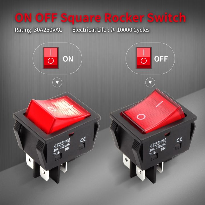 daiertek-5pcs-30a-250v-heavy-duty-kcd4-rocker-switch-on-off-dpst-4-pin-with-red-lighted-220v-toggle-switch-t125