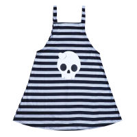 Stripe Skull Emo Punk Mini Dress Women E-girl Pas Goth Kawaii Aesthetic Dresses Fairy Grunge Cyber Y2K Alt Summer Clothes