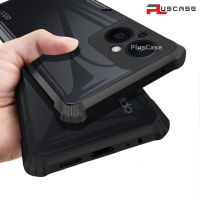 PlusCase สำหรับ OPPO Reno7 Z 5G Reno8 Z 5G เคสเบาะลมฮาร์ดคริสตัลใสกลับขอบนุ่มกันกระแทกป้องกันเต็มเคสใส่โทรศัพท์