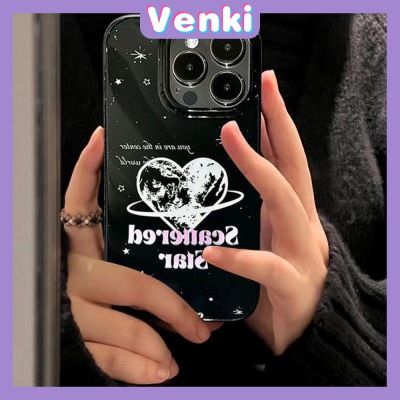VENKI - Case iPhone 14 Pro Max TPU Soft Case Trendy Love Star Glossy Black Candy Case Camera Protection Shockproof For iPhone 14 13 12 11 Plus Pro Max 7 Plus X XR