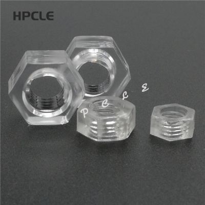 10 20pcs M2.5 M3 M4 M5 M6 M8 DIN934 transparent Hexagon PC Nut / plastic polycarbonate hex nuts for Lighting lamp installation