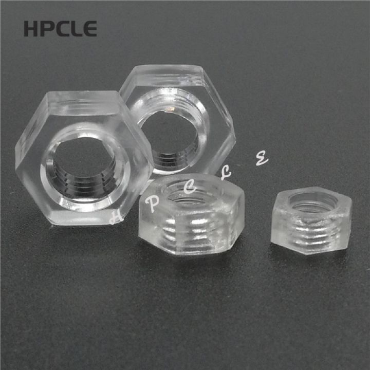 10-20pcs-m2-5-m3-m4-m5-m6-m8-din934-transparent-hexagon-pc-nut-plastic-polycarbonate-hex-nuts-for-lighting-lamp-installation