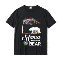 Autism Awareness Gift Mama Bear Support Autistic Autism Mom T-Shirt Tshirts Latest Comics Cotton Men Tees Design