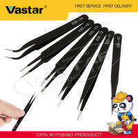 Vastar 6 ชิ้นPrecisionปากคีบSet Antistaticแหนบแหนบสแตนเลส