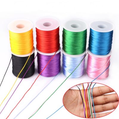 hot【cw】 100M/Reel Assorted Color 1.5mm Macrame Chinese Knotting Rattail Braided Cord Thread String for Jewelry Making