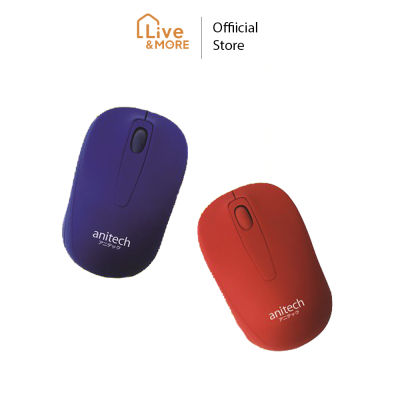 [มีประกัน] Anitech แอนิเทค Wireless optical mouse เม้าส์ไร้สาย รุ่น W221 สีแดง