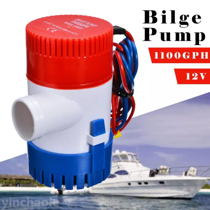 12V Electric Pump 1100GPH Marine Bilge Pump Submersible Boat Water Pump