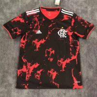 [FANS] 2324 New Flamenco Black Red Training Football เสื้อแขนสั้นเสื้อยืด TOP