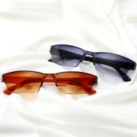 Men Women Gradient Tinted Reading Glasses Fashion Magnify Presbyopic Readers Outdoor Reading UV Protection Lake Blue Brown