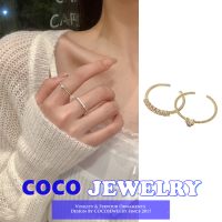 COCOJEWELRY เกาหลี Ins แหวนแสงหรูหราซอกที่สวยหรูรักแหวนนิ้วชี้แฟชั่นใหม่ของผู้หญิงทุกการแข่งขัน