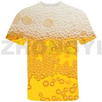 3D Cartoon Beer with Foam Tshirt Tops Tee T-shirt Teenager Hot Beer Type Anime Streetwear O-Neck Oversized T Shirt Harajuku