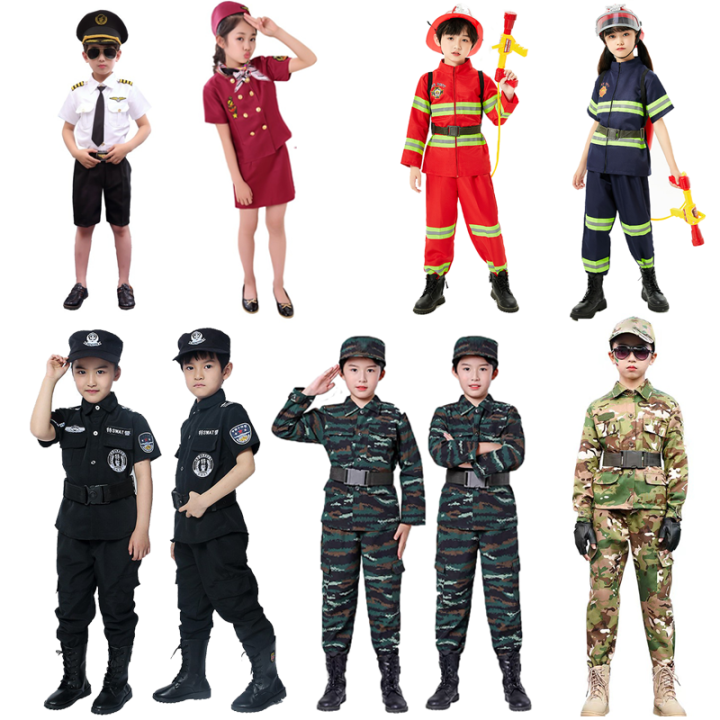 Army Costume Dress For Kids Boys Professional Fancy dress Uniform