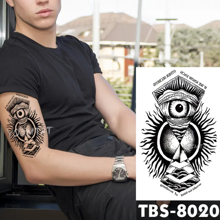 12X19Cm Waterproof Temporary Tattoo All-Seeing Eye Flash Tattoo Sticker  Pyramid Tribal Totem Tattoo Diy Arm Fake Tattoo Men | Lazada PH