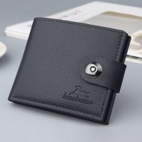 Soft Leather Short Men Wallets 2022 Brand Buckle Hasp Male Purses Credit Card Holder Small Clutch Money Bag for Boy Clip Wallets Wallets