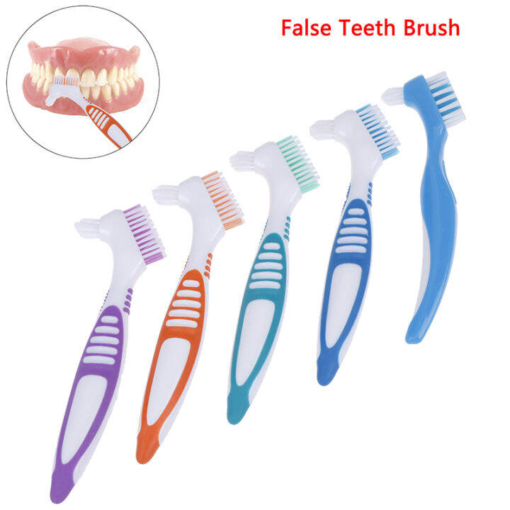 【CW】Denture Cleaning Brush MultiLayered Bristles False Teeth Brush