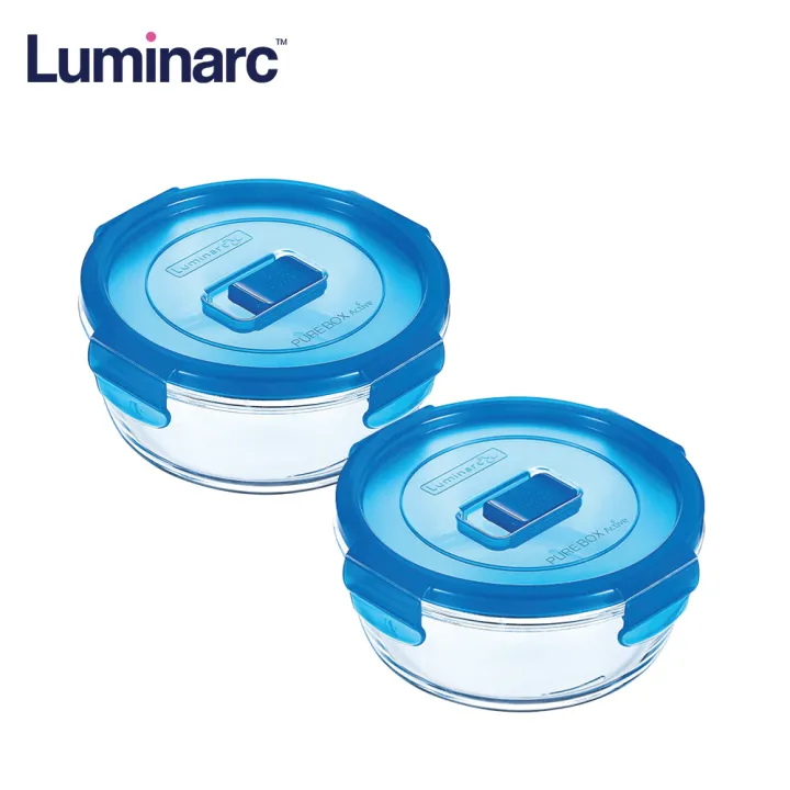 Luminarc Pure Box Microwave safe Glass Round Food Keeper 2pcs N1588