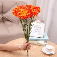 1ชิ้น48เซนติเมตรดอกไม้ผ้าไหมประดิษฐ์ Carnation ดอกไม้ผ้าไหมปลอมของตกแต่งงานแต่งงานห้องนั่งเล่นบ้าน Diy อุปกรณ์ตกแต่งสวน