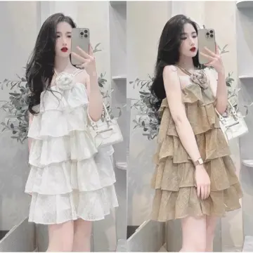 Váy Yếm Tầng Xòe Ren Siêu Hót | Lazada.vn