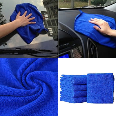 [Csndices] 5Pcs Fabulous Great Blue Wash Cloth Car Auto Care ผ้าขนหนูทำความสะอาดไมโครไฟเบอร์