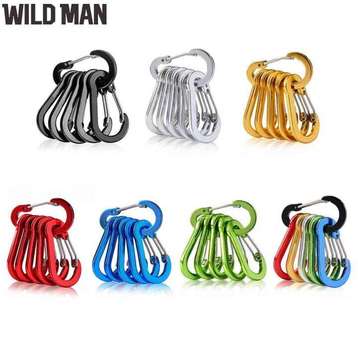 6pcs Carabiner Clips Outdoor Camping Aluminum Alloy Quick
