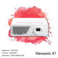 Projector Viewsonic รุ่น X1__(Full HD / 3100 ANSI Lumens) รับประกันเครื่อง 3 ปีเต็ม On site Service