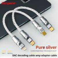 Xangsane 15cm sterling silver lightning to typec audio cable otg conversion cable dac cable decoder ear to ear phone cable