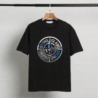 【 Stock 】【 Free shipping 】Stone Islandˉ new cotton back printed big round label casual men and women short sleeve T-shirt