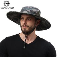 CAMOLAND New Arrival Bucket Hats For Men Camouflage Sun Hat Male Outdoor Tactical Fishing Hiking Caps Long Wide Brim Booie Cap