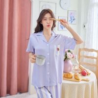 ชุดนอน Muslin pajamas  ชุดนอนผ้าเยื่อไผ่ ผ้านุ่ม ใส่สบาย (รุ่น A420,B420)