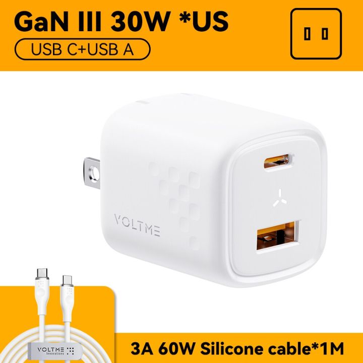 voltme-gan-เครื่องชาร์จ-usb-c-30w-ที่ชาร์จ-iphone-13-13-mini-pro-pro-max-12-galaxy-note-ipad-pro-macbook-pd-30w-ที่ชาร์จแบตเตอรี่โทรศัพท์-yuebian