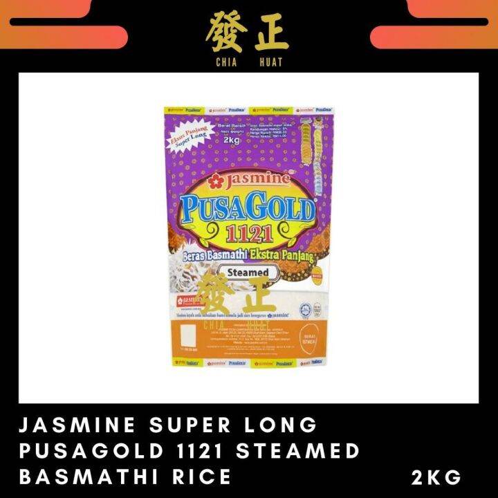 Jasmine Pusa Gold 1121 Super Long Steamed Basmathi Import Rice 2kg