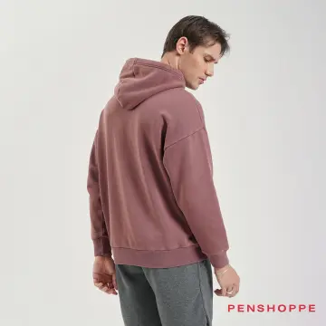 Penshoppe Basic Relaxed Fit Fleece Hoodie For Men (Peach) | Lazada PH