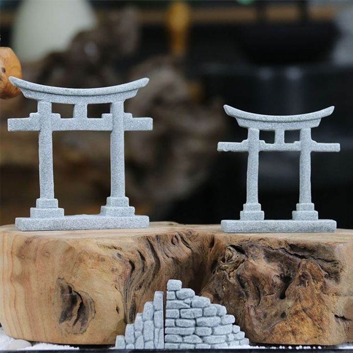 ulcer-สีเทาและสีเทา-ประตู-torii-ญี่ปุ่นขนาดเล็ก-หินทรายเทียม-งานฝีมืองานประดิษฐ์-ศาลเจ้า-shinto-ขนาดเล็ก-ของขวัญสำหรับเด็ก-สวนนางฟ้า-การจำลอง-torii-ของเล่นสำหรับเด็ก