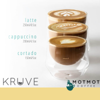 KRUVE IMAGINE Milk glasses | แก้ว Double Wall สำหรับ กาแฟ 1กล่องบรรจุ2ใบ