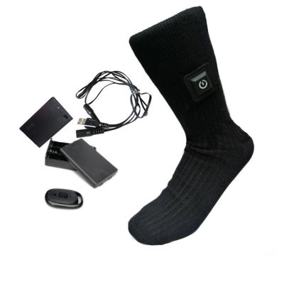 Electric Heating Socks Cotton Double Layer Thermal Heating Socks Rechargeable Heated Socks Motorcycle Racing Cotton Warm Socks