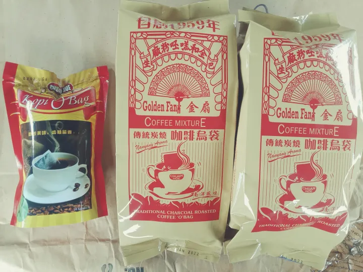 CHUAN HOE KOPI O COFFEE O X 3 PACKET / 全和无糖炭烧咖啡乌袋X3包