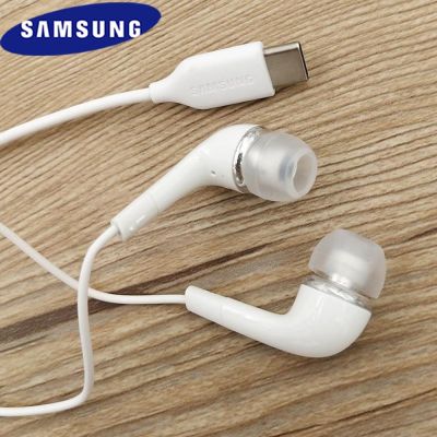 หูฟัง Samsung ชนิด C ของแท้,หูฟังอินเอียร์ไมโครโฟนแบบมีสายหูฟัง USB-C ควบคุมระดับเสียงสำหรับ Galaxy S22 S21 S20 FE Note 20 10 A8S Z Flip 4