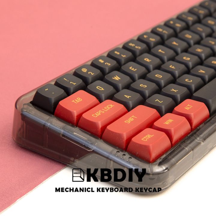kbdiy-150คีย์-ชุดโปรไฟล์-csa-กุญแจหมวกตัวครอบปุ่มคีย์บอร์ดสีย้อมแดงย่อยสีดำสำหรับสวิตช์-mx-คีย์เกมคีย์บอร์ดเชิงกล-diy-ที่กำหนดเอง