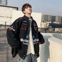 2021Spring autumn jacket men cardigan sweatshirt couple wild letter printed coat Korean male all-match streetwear casual clothes