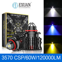 H11 H8 Led ไฟหน้า6000พัน60วัตต์12000LM ไฟหน้ารถด้วยเลนส์9005 HB3 9006 HB4หลอดไฟตัดหมอกสีขาวสีฟ้าสีเหลือง