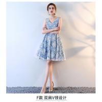 Bridesmaid Dress 2022 New Korean Version Of Short Slim Blue Evening Dress Sister Group Bridesmaid Dress Party Dress