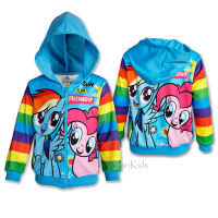 เสื้อกันหนาว แจ็คเก็ต เด็กหญิง (4-10ขวบ) ลิขสิทธิ์แท้ ลายโพนี่ My Little Pony แขนยาว มีฮู๊ด ผลิตในไทย พร้อมส่ง