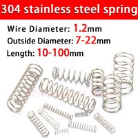 304 Stainless Steel Compression Spring Return Spring Steel Wire Diameter 1.2mm Outside Diameter 6 22mm 10 Pcs