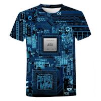 Computer CPU Core Heart Circuit Board 3D Printed T-shirt Men Women 2021 New Summer Fashion Casual Short Sleeve Cool T Shirt Tops